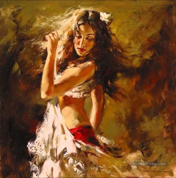 Une jolie femme AA 18 impressioniste Peinture à l'huile